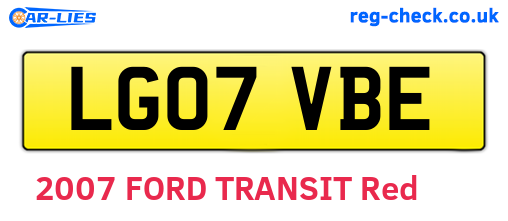 LG07VBE are the vehicle registration plates.