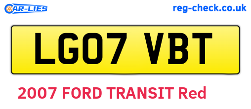 LG07VBT are the vehicle registration plates.