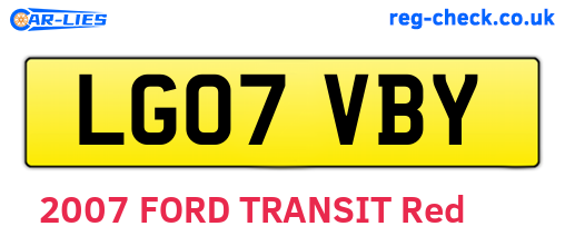 LG07VBY are the vehicle registration plates.