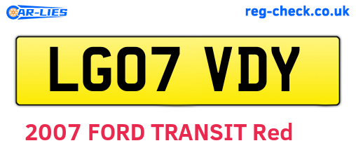 LG07VDY are the vehicle registration plates.