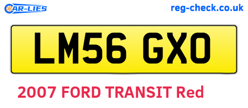 LM56GXO are the vehicle registration plates.