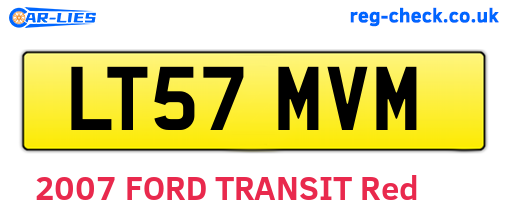 LT57MVM are the vehicle registration plates.