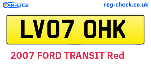 LV07OHK are the vehicle registration plates.