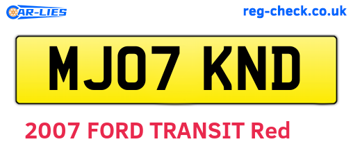 MJ07KND are the vehicle registration plates.