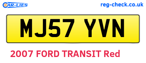 MJ57YVN are the vehicle registration plates.