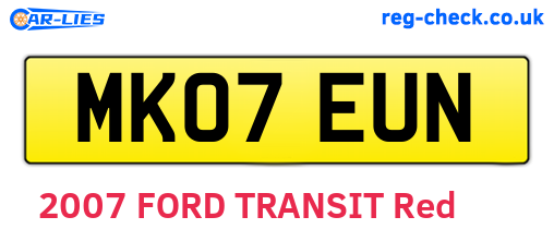 MK07EUN are the vehicle registration plates.