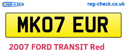 MK07EUR are the vehicle registration plates.