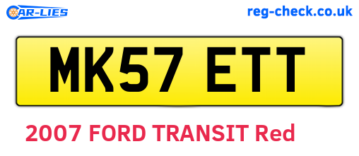 MK57ETT are the vehicle registration plates.