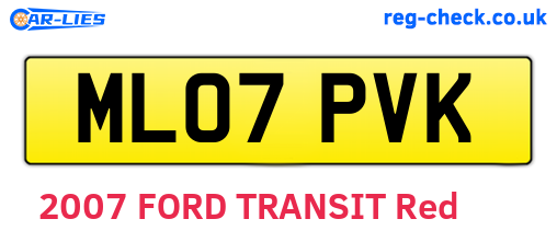 ML07PVK are the vehicle registration plates.