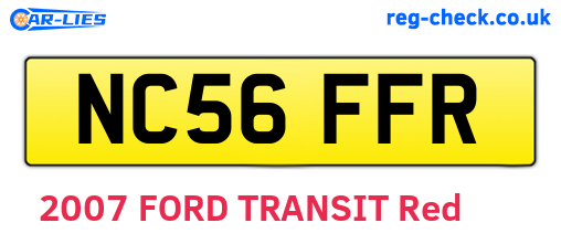 NC56FFR are the vehicle registration plates.