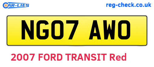 NG07AWO are the vehicle registration plates.