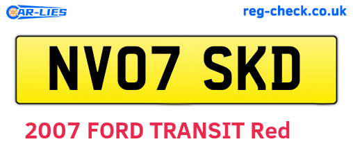 NV07SKD are the vehicle registration plates.