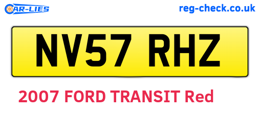 NV57RHZ are the vehicle registration plates.