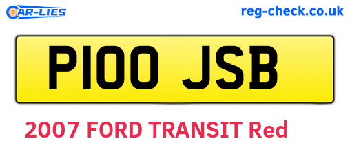 P100JSB are the vehicle registration plates.