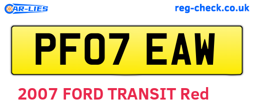 PF07EAW are the vehicle registration plates.