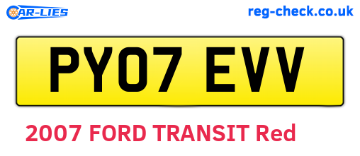 PY07EVV are the vehicle registration plates.