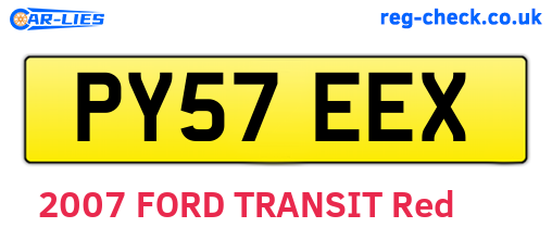 PY57EEX are the vehicle registration plates.