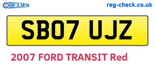 SB07UJZ are the vehicle registration plates.