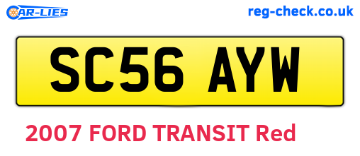 SC56AYW are the vehicle registration plates.