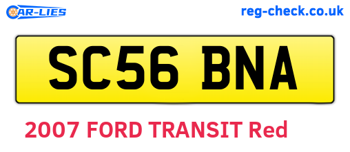 SC56BNA are the vehicle registration plates.