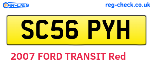 SC56PYH are the vehicle registration plates.