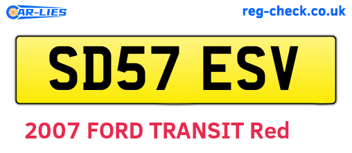 SD57ESV are the vehicle registration plates.