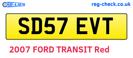 SD57EVT are the vehicle registration plates.