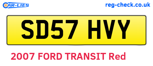 SD57HVY are the vehicle registration plates.
