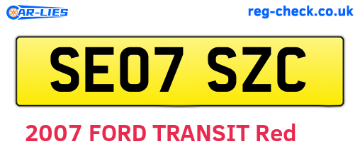 SE07SZC are the vehicle registration plates.