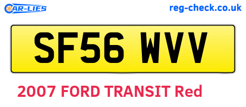 SF56WVV are the vehicle registration plates.