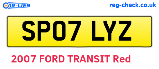 SP07LYZ are the vehicle registration plates.