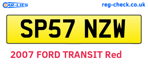 SP57NZW are the vehicle registration plates.