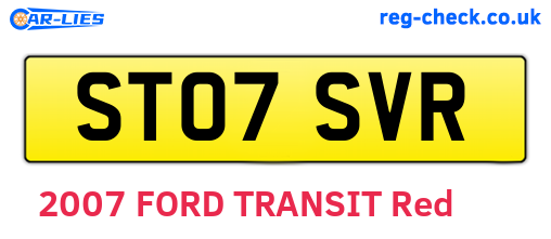 ST07SVR are the vehicle registration plates.