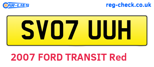 SV07UUH are the vehicle registration plates.