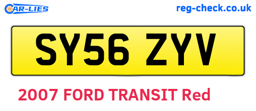 SY56ZYV are the vehicle registration plates.