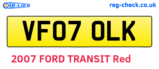 VF07OLK are the vehicle registration plates.