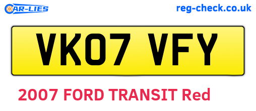 VK07VFY are the vehicle registration plates.