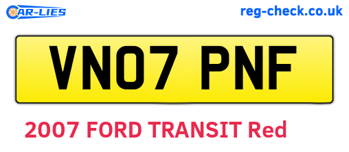 VN07PNF are the vehicle registration plates.