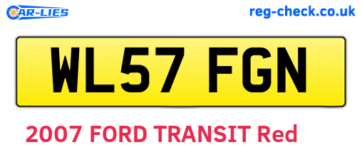 WL57FGN are the vehicle registration plates.