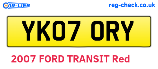 YK07ORY are the vehicle registration plates.