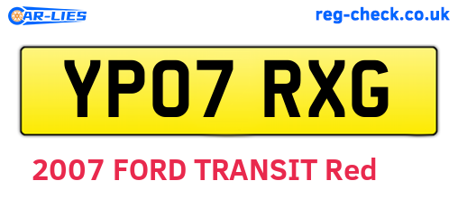 YP07RXG are the vehicle registration plates.