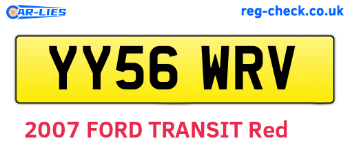 YY56WRV are the vehicle registration plates.