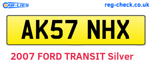 AK57NHX are the vehicle registration plates.