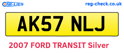 AK57NLJ are the vehicle registration plates.