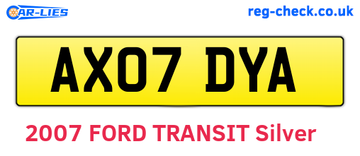 AX07DYA are the vehicle registration plates.