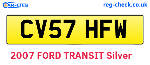 CV57HFW are the vehicle registration plates.