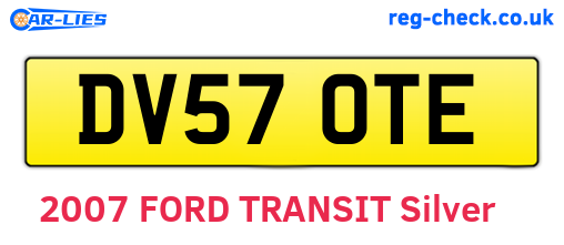 DV57OTE are the vehicle registration plates.