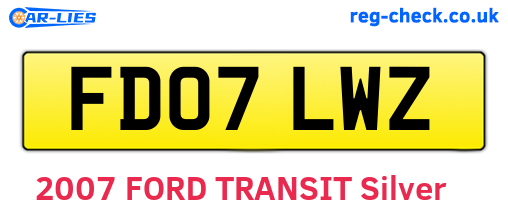 FD07LWZ are the vehicle registration plates.