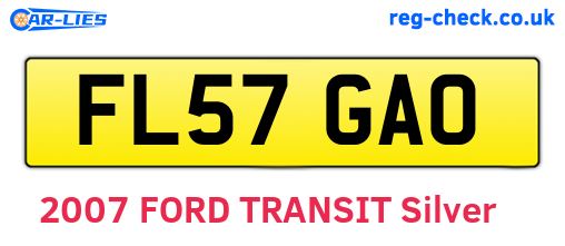 FL57GAO are the vehicle registration plates.