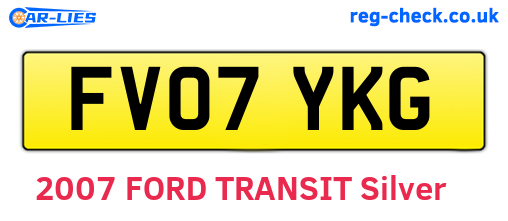 FV07YKG are the vehicle registration plates.